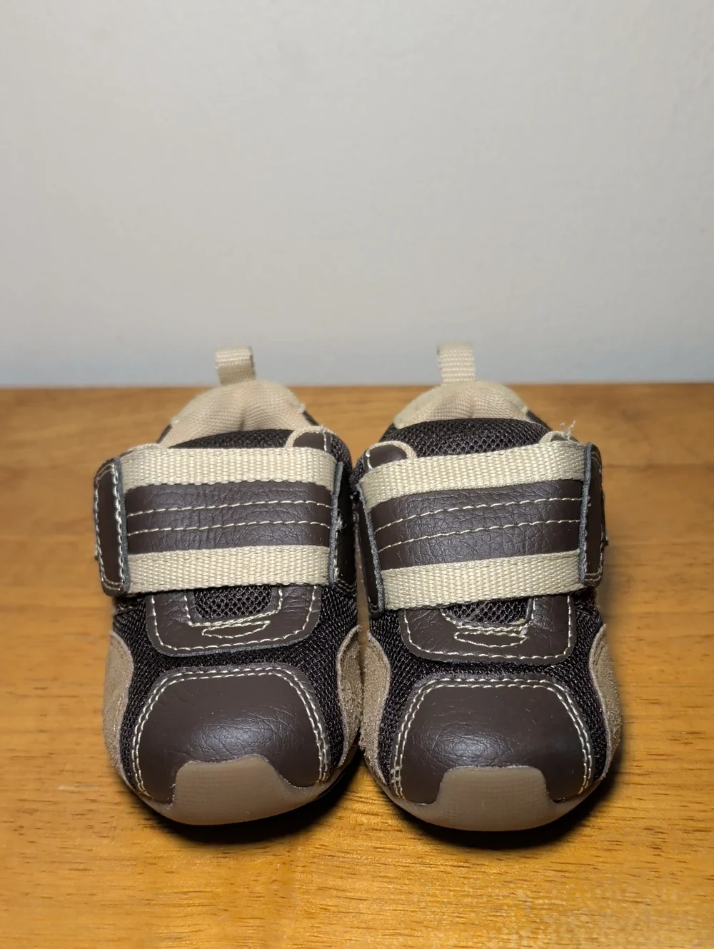 Pediped Flex Adrian Sneakers Brown Tan Hook & Loop Closure Toddler Boys Size 6